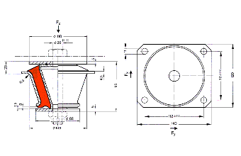4 hole flange (rectangular)